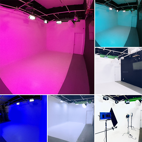 MainStream Entertainment hollywood sound stage Studio interior multi color rgb light set up